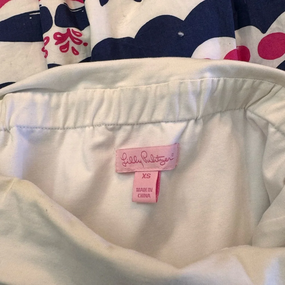 Lilly Pulitzer white with blue whales strapless dress size XS - Picture 4 of 4